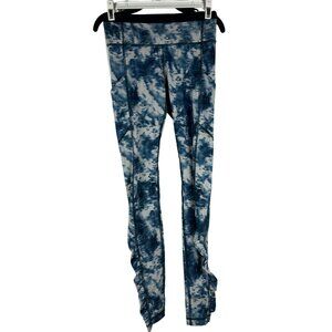 Lululemon Womens Size 2 Tie-Dye High-Waist Leggings Blue & White Performance